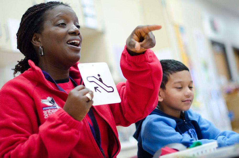 Reading Corps tutor and student